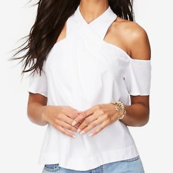 RACHEL Rachel Roy Tops - Women's White Cold-Shoulder Keyhole Top